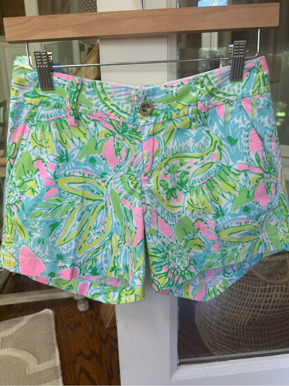 Lilly Pulitzer Pastel Tropical Print Callahan Preppy Beach Shorts EUC SZ 00